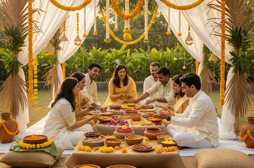 Eco-Friendly Haldi & Mehndi Decor Ideas Using Natural and Sustainable Elements